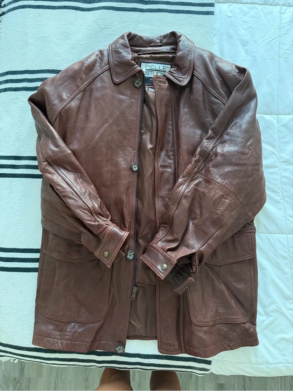Pelle Studio Wilsons Leather Brown Genuine Leather Jacket Coat